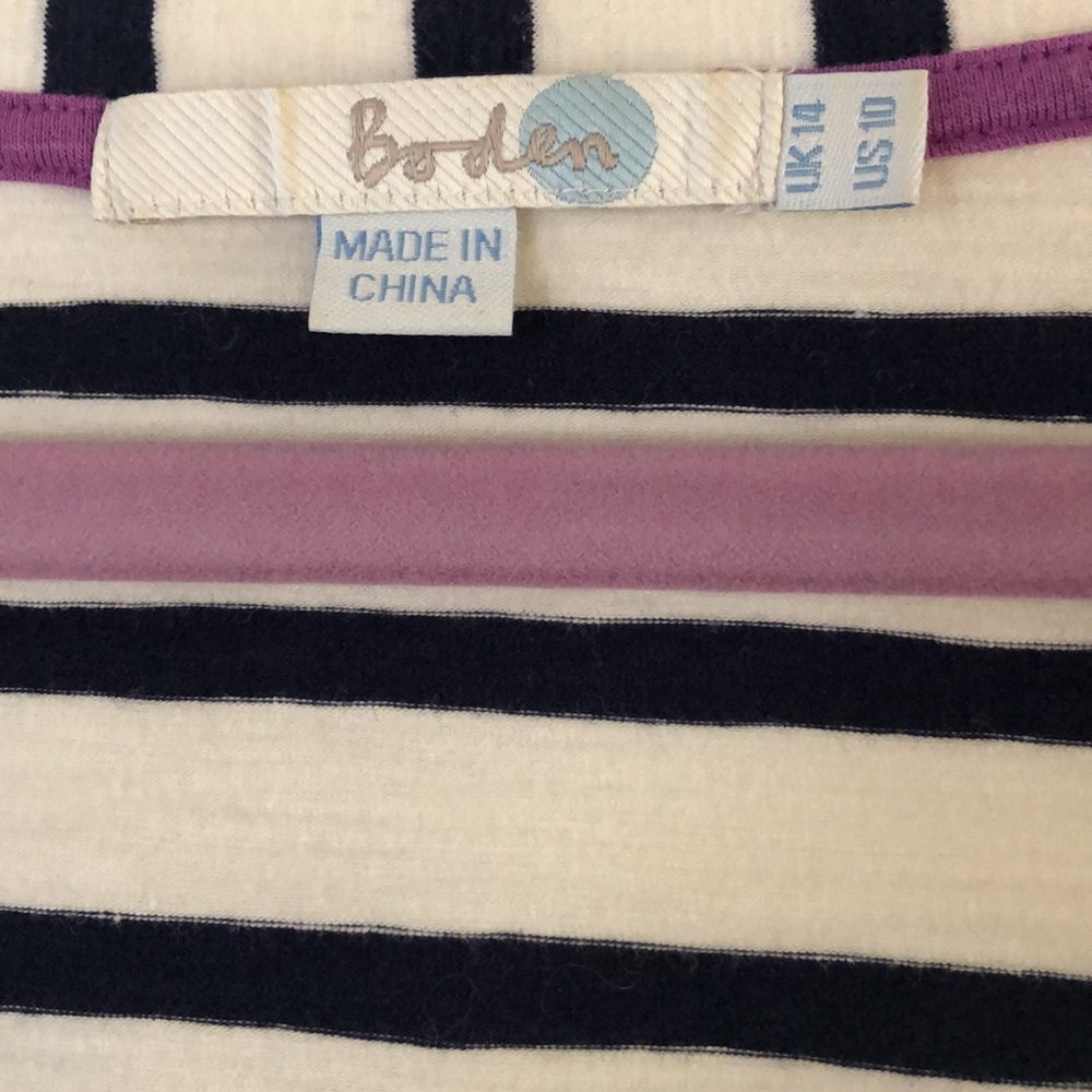 Boden Navy and Cream Tee - Picture 2 of 3